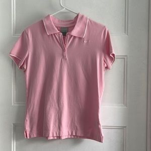 Nike  Women Pink Polo size large | A-25